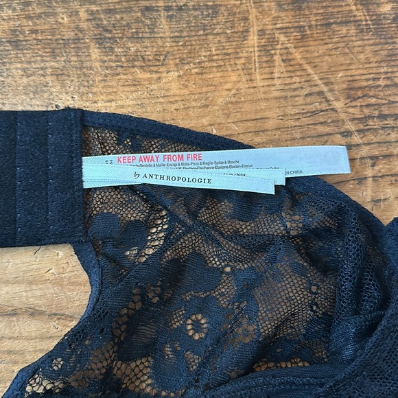 NEW Anthropologie Long Sleeve Cut Out Lace Body Suit Black Medium M Bustier NWT - Picture 6 of 9
